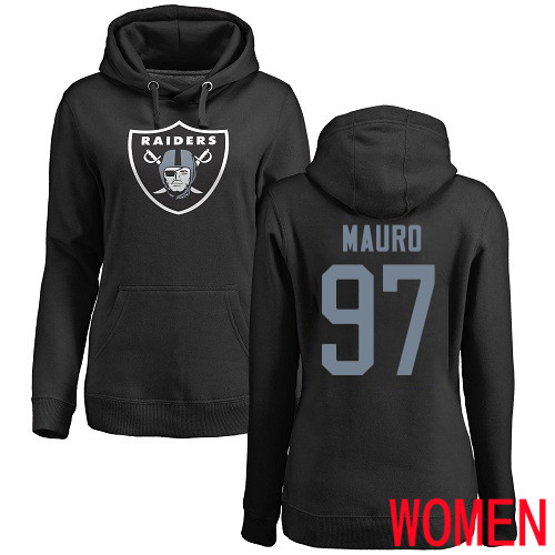 Oakland Raiders Black Women Josh Mauro Name and Number Logo NFL Football #97 Pullover Hoodie Sweatshirts